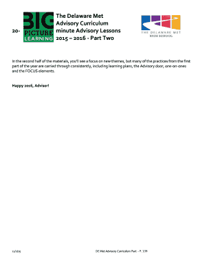 Delaware Met Advisory Curriculum