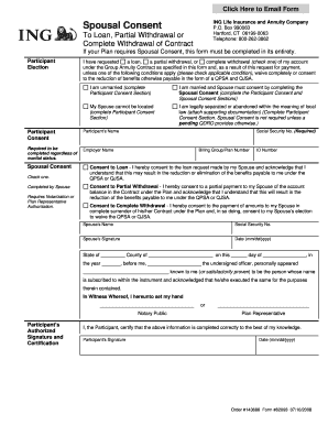 Spousal Consent Form for Loan or Withdrawal