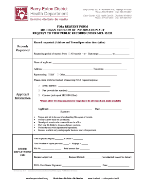 Michigan FOIA Request Form