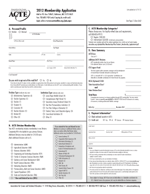 ACTE Membership Application Form