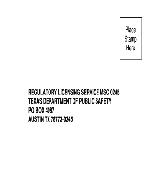 Texas Concealed Handgun License Application