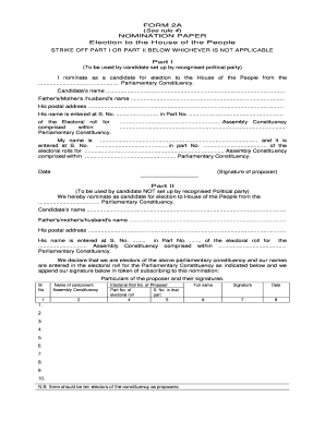 Form 2A Nomination Paper