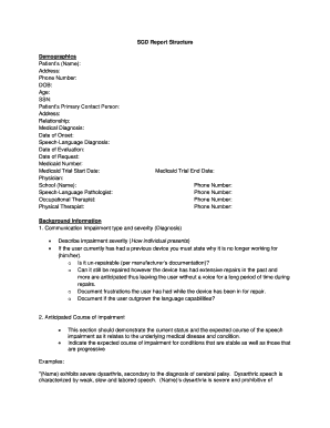 Speech Generating Device Report