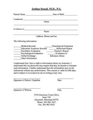 Medical Records Release Authorization Form