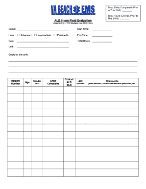 ALS Intern Field Evaluation Form