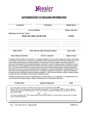Authorization to Release Information