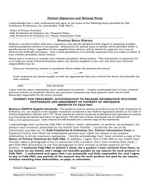 Patient Signature and Release Form