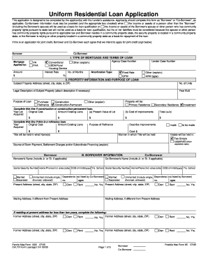 Uniform Residential Loan Application