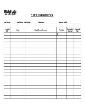 P-Card Transaction Form