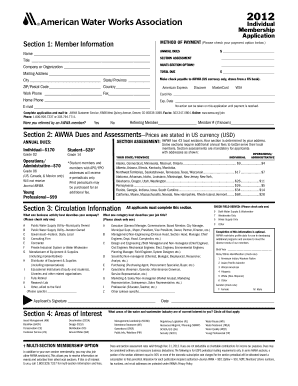 AWWA Individual Membership Application