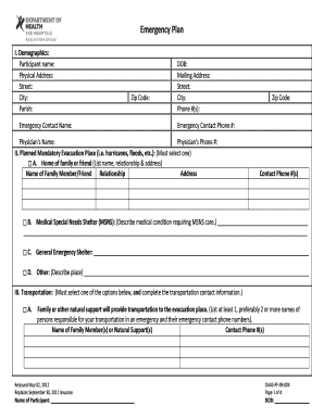 Emergency Plan Form