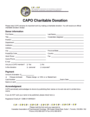CAPO Charitable Donation Form