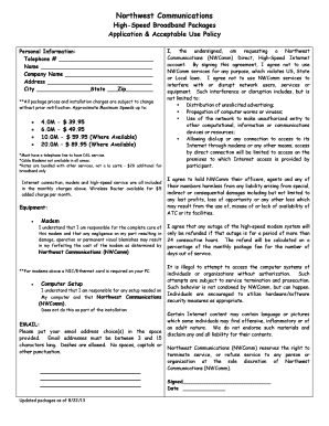 Northwest Communications Broadband Application