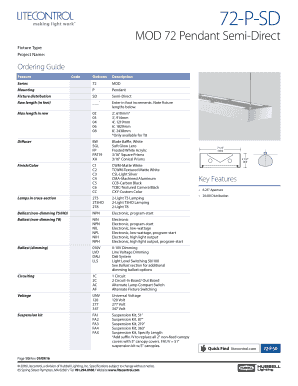 MOD 72 Pendant Semi-Direct Ordering Guide