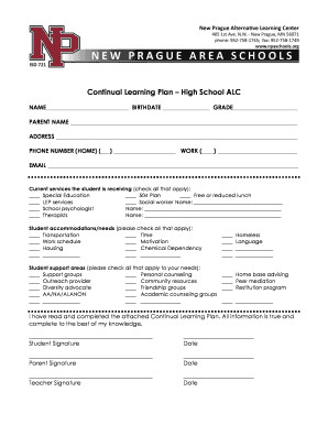 Continual Learning Plan Form