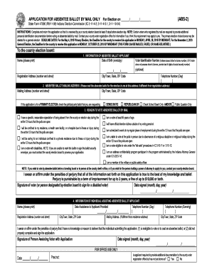 Indiana Absentee Ballot Application