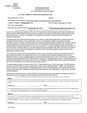Speaker Release Form