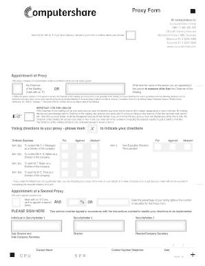 Proxy Form for Computershare Limited