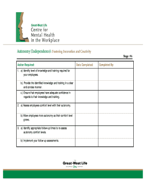Employee Autonomy Training Form