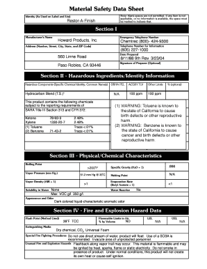 Material Safety Data Sheet