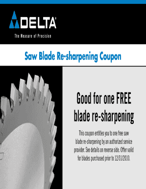 Saw Blade Re-sharpening Coupon - Woodworkers Supply