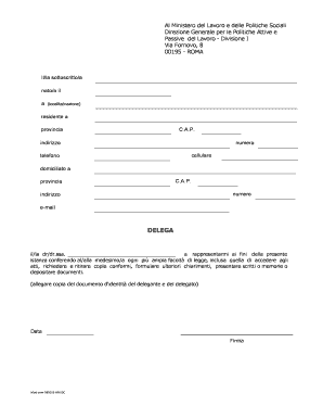 Modulo di delega