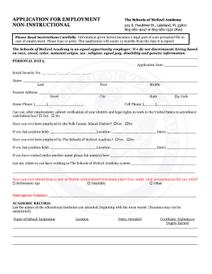 Application for Employment
