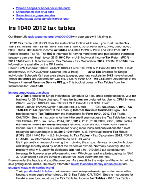 Irs b1040b 2012 btaxb tables