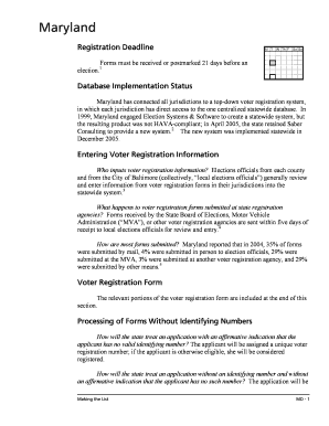 Maryland Voter Registration Application
