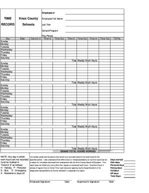 Knox County Employee Time Record