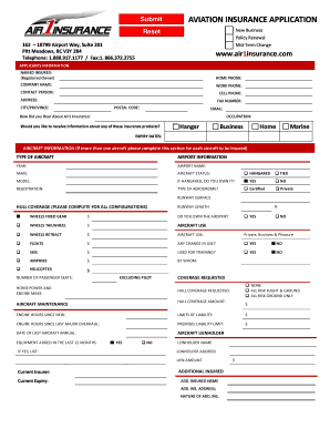Aviation Insurance Application