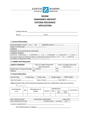 Drone Insurance Application Form