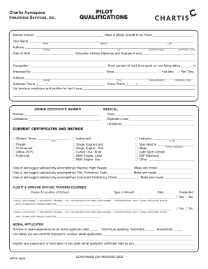 Pilot Insurance Application Form