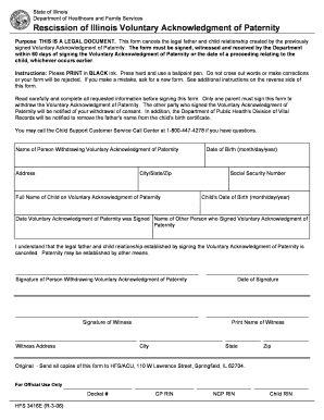 Rescission of Illinois Voluntary Acknowledgment of Paternity