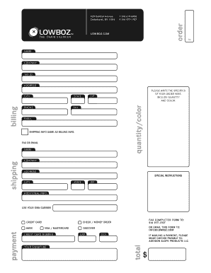 Lowboz Order Form