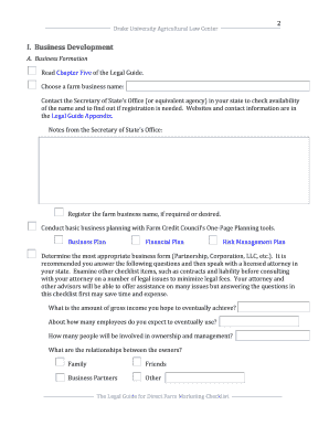 Legal Guide for Direct Farm Marketing Checklist