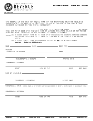 Odometer Disclosure Statement