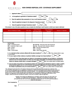 Non-Owned Disposal Site Coverage Supplement