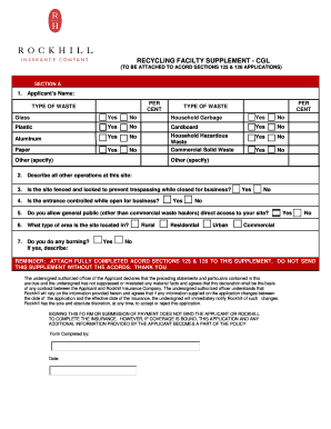 Recycling Facility Supplement - CGL