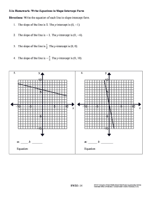 Math Homework: Slope-Intercept Form