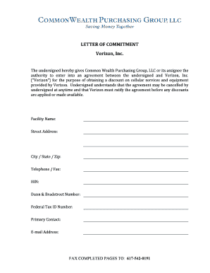Verizon Letter of Commitment