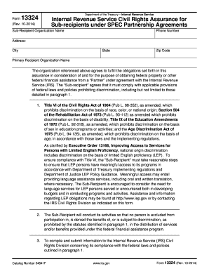 IRS Form 13324 Civil Rights Assurance