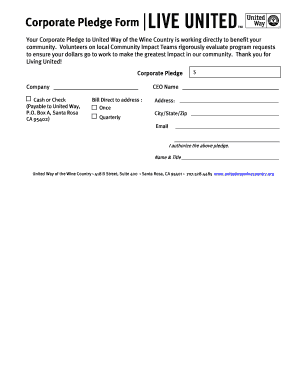 Corporate Pledge Form