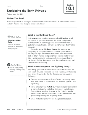 Big Bang Theory Worksheet
