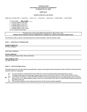Form 12b-25 Notification of Late Filing