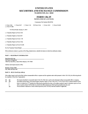 Form 12b-25 Notification of Late Filing