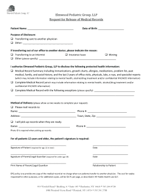 Request for Release of Medical Records