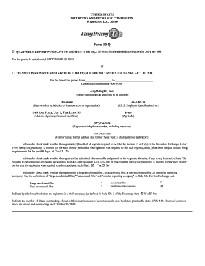 Form 10-Q AnythingIT Inc - SEC Compliance