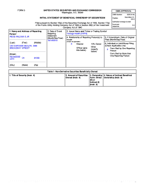 Form 3 Beneficial Ownership Statement