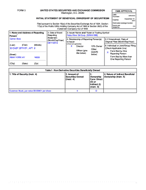 SEC Form 3 Beneficial Ownership